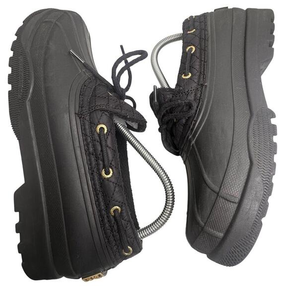 Sperry Top Sider Low Duck Waterproof Rain Rubber Shoes Black Women 8.5 STS95272 - Picture 1 of 16